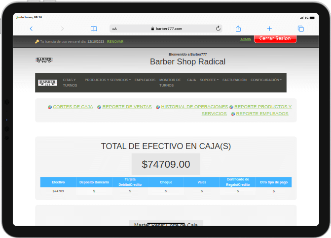 Barber777 Software para el control y administracion de Barberías