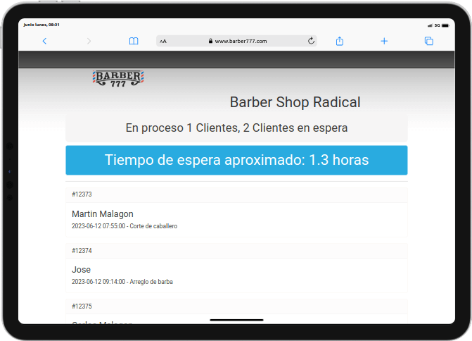 Barber777 Software para el control y administracion de Barberías